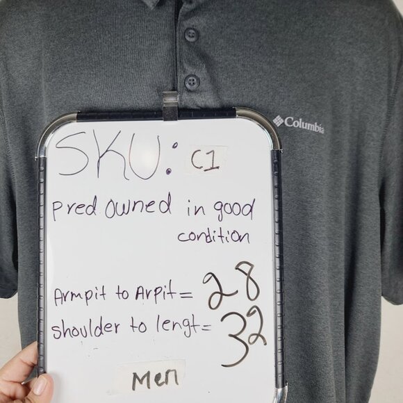 Columbia Men's Gray Utilizer Short Sleeve Collared Casual Polo Shirt Size XL - Picture 9 of 9